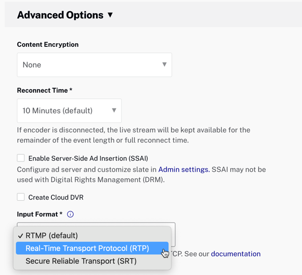 入力フォーマットの選択