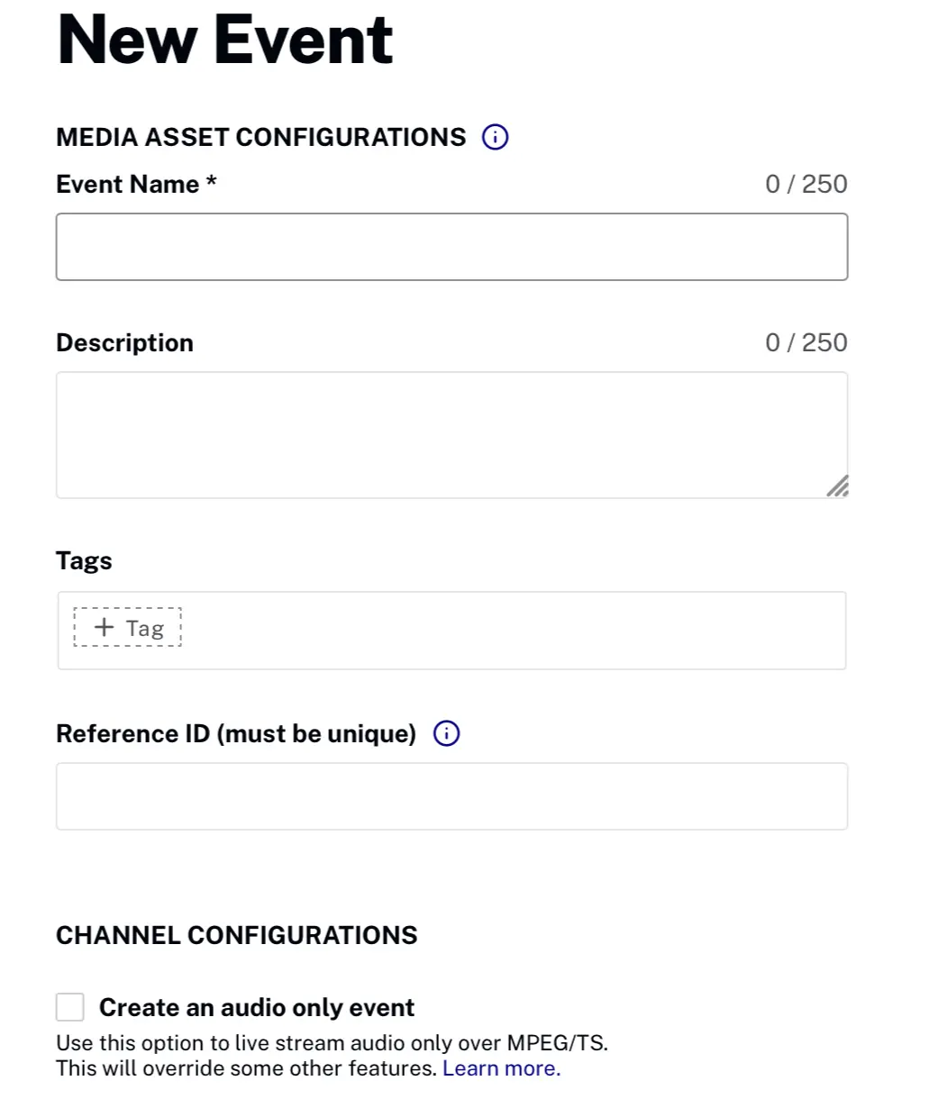 音声のみイベントの作成