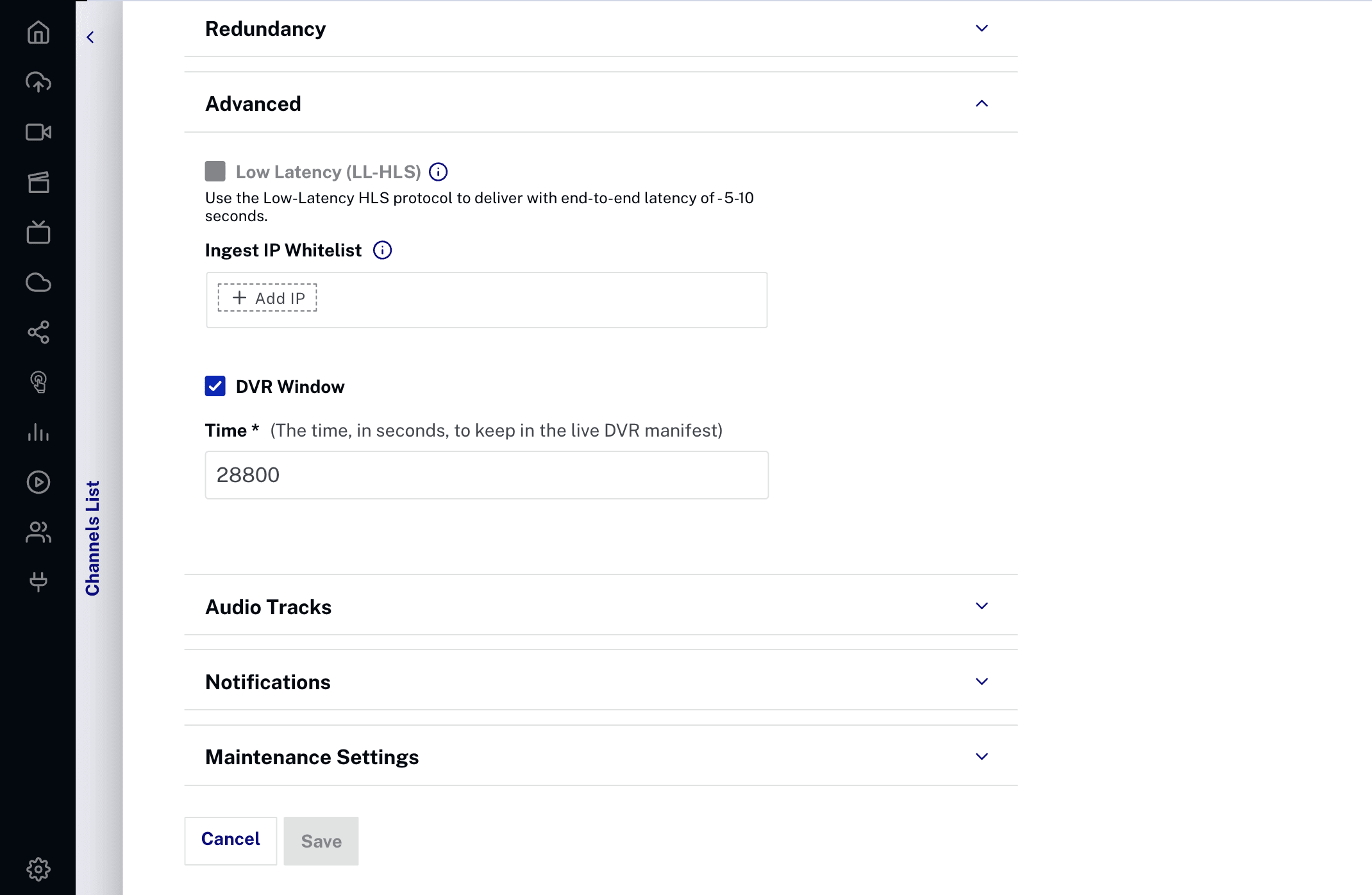 DVRウィンドウ設定