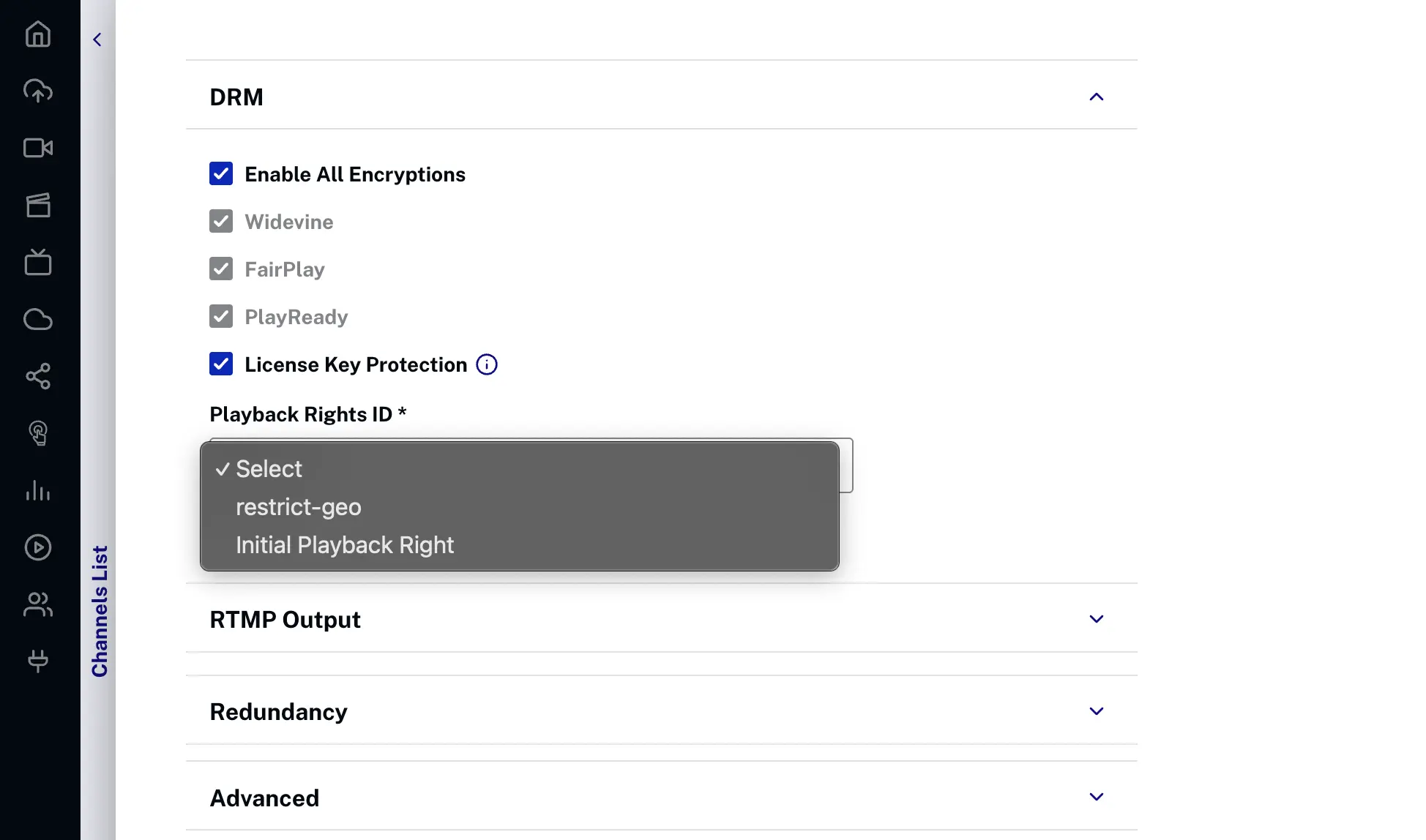 再生制限を有効化